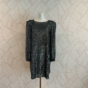 BB Dakota Sparkling Black Sequin Dress